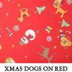 Xmas Dogs on Red